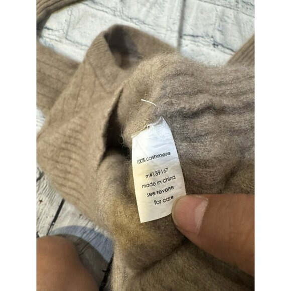 27 Miles Antropology 100% Cashmere Long Sleeve Brown Crop Sweater Size S - Picture 7 of 10